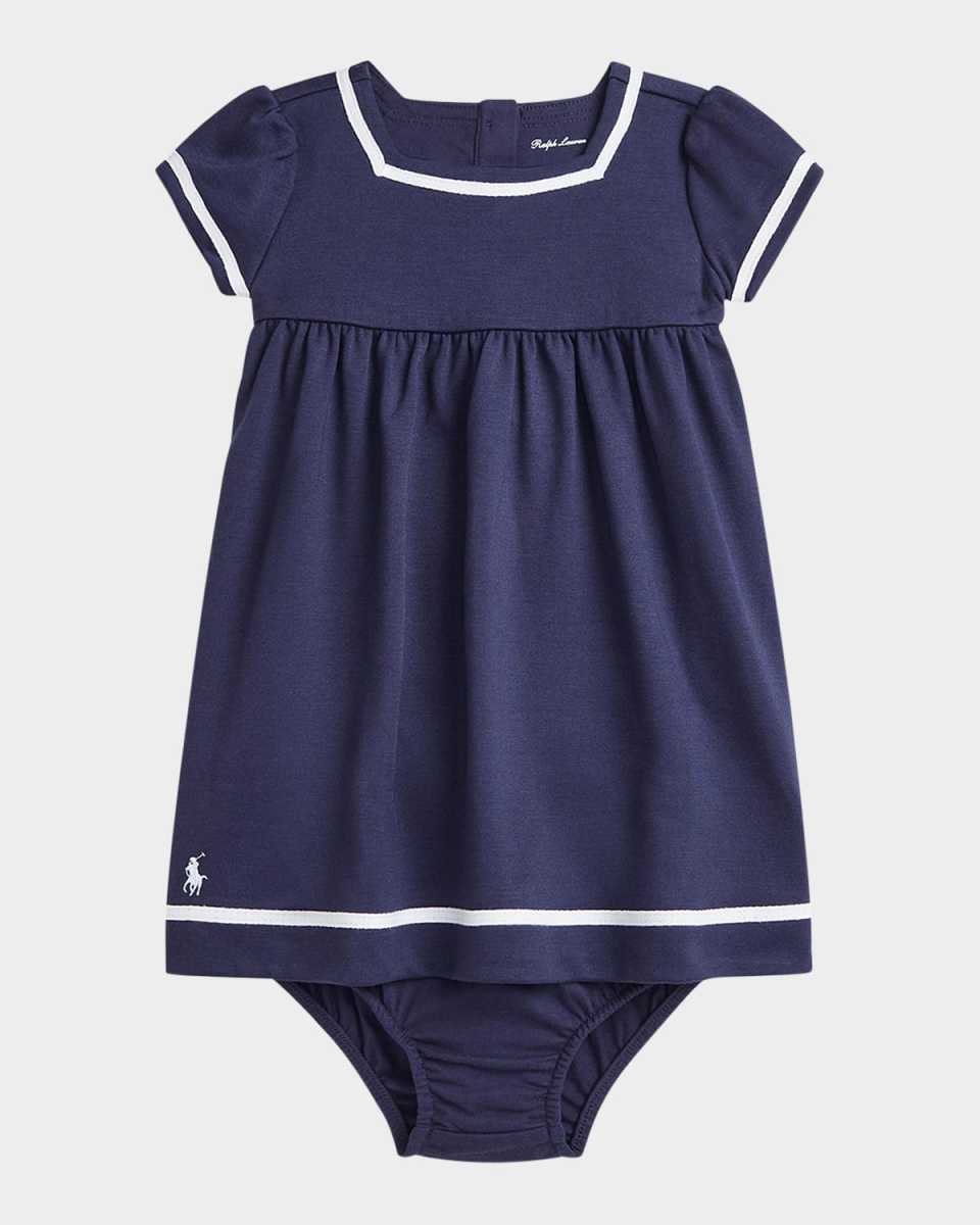 Girl's Nautical-Inspired Day Dress, Size 3M-24